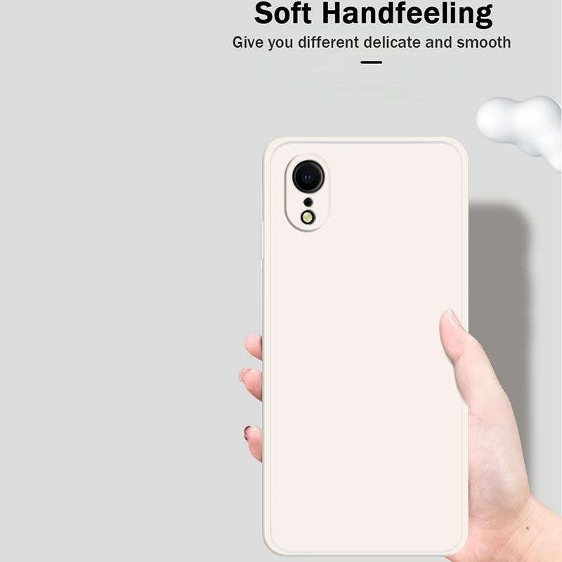 For iPhone XR Solid Color Imitation Liquid Silicone Straight Edge Dropproof Full Coverage Protect...