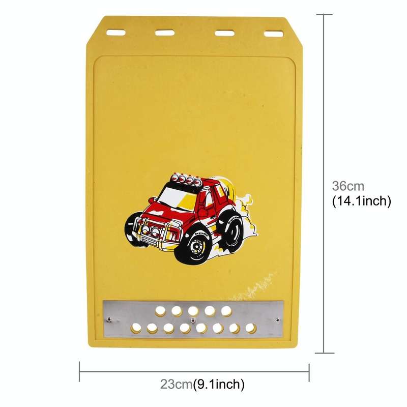 Premium Heavy Duty Molded Splash Front and Rear Mud Flaps Guards, Medium Size, Random Pattern Del...