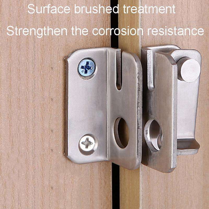 Small Left Open Stainless Steel Sliding Door Latch No Punch Latch Door Bolt Catch With Screw