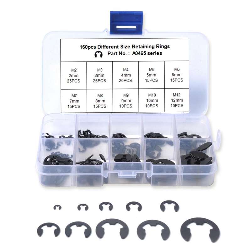160 PCS Car E Shape Circlip Snap Ring Assortment Retaining Rings