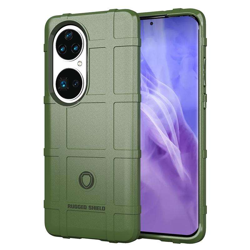 For Huawei P50 Pro Shockproof Shield Full Coverage Silicone Case(Green)