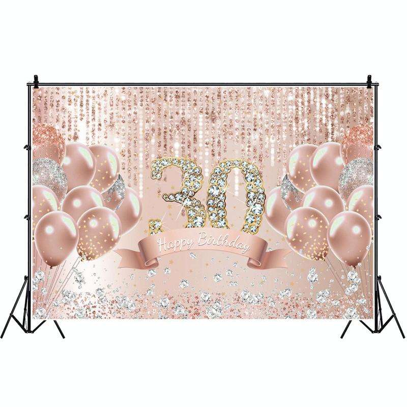 MDU05522 1.5m x 1m Rose Golden Balloon Birthday Party Background Cloth Photography Photo Pictoria...