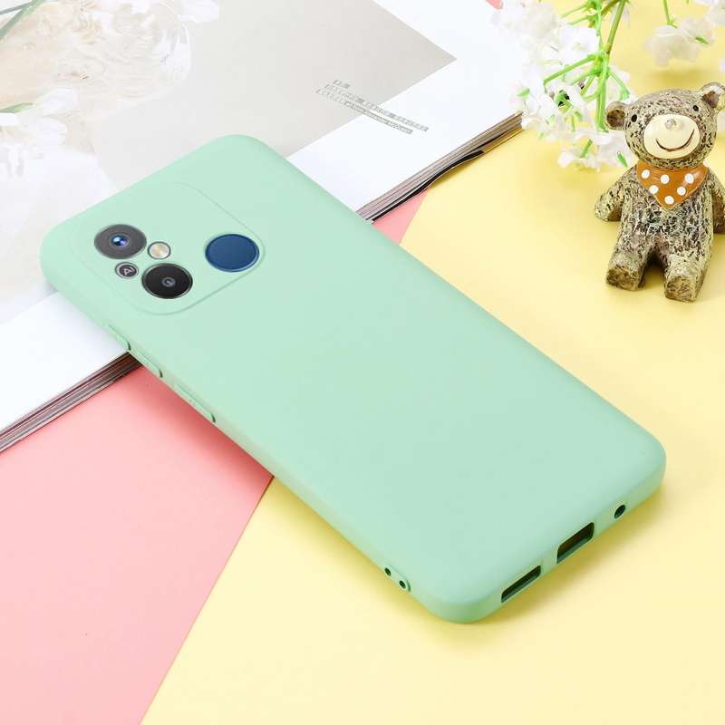 For Xiaomi Redmi 12C / 11A / Poco C55 Pure Color Liquid Silicone Shockproof Phone Case(Green)