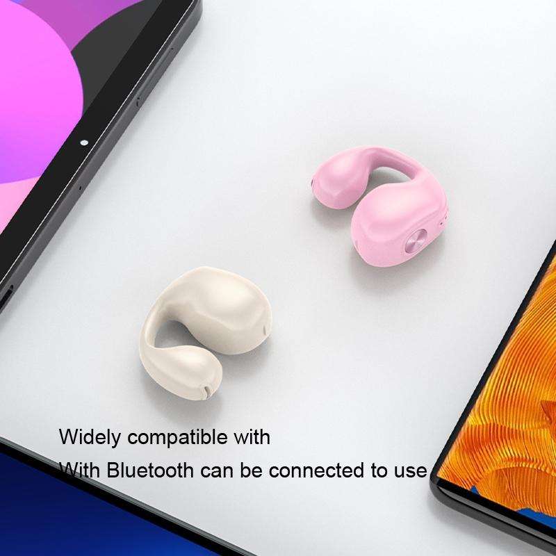 Single Ear Bone Conduction Bluetooth Earphone In-Ear Wearable Running Sports Mini(White)