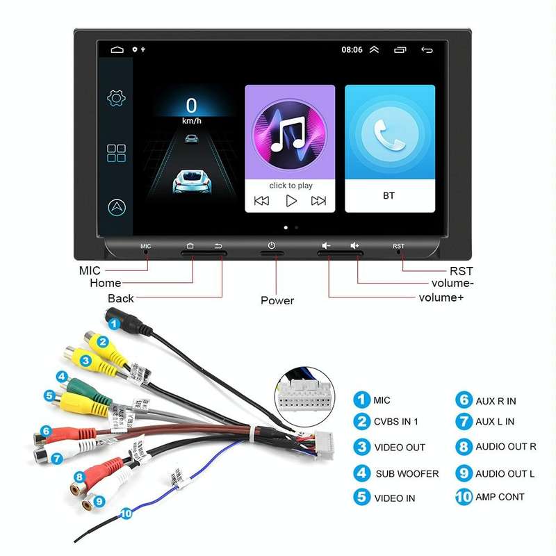 7 inch Carplay GPS Navigation Reverse Integrated Machine, Style: Standard(1+16G)