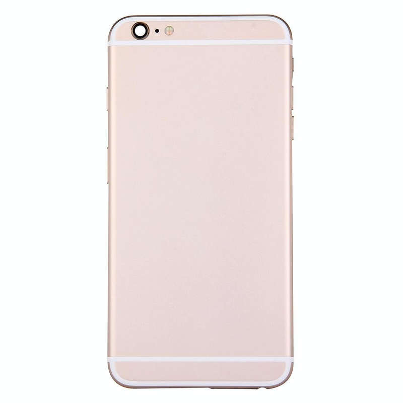 Full Housing Back Cover with Power Button & Volume Button Flex Cable for iPhone 6 Plus(Gold)