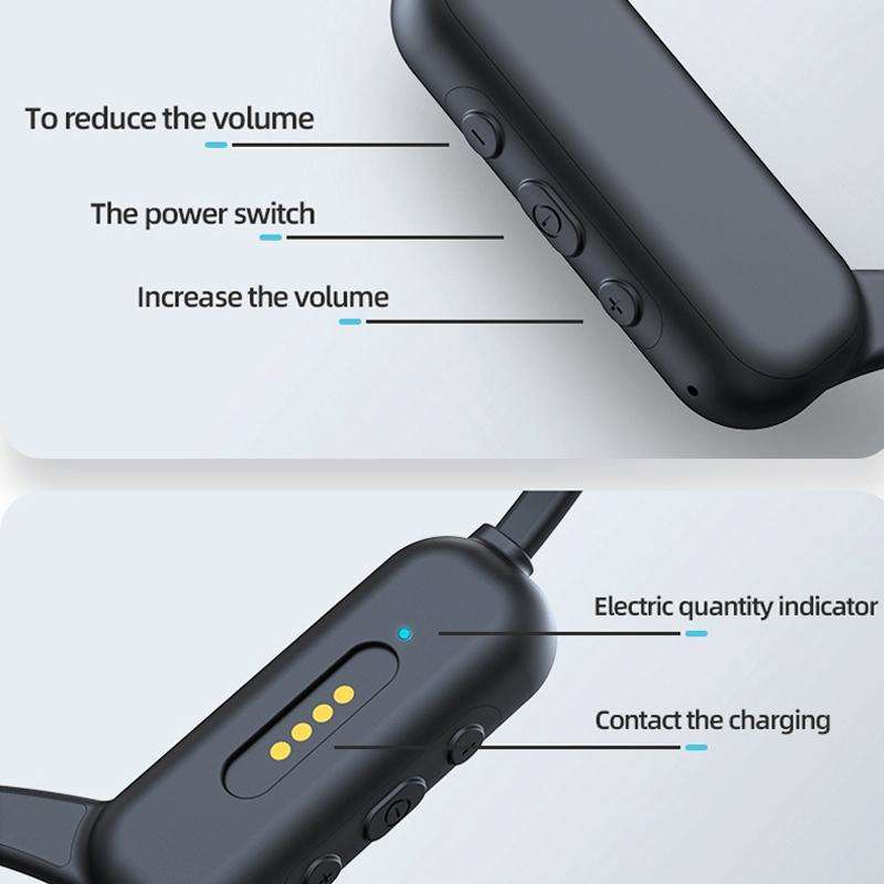 DG-X18 Bone Conduction Bluetooth Headphones Swimming IPX8 Waterproof Sports Headphones, Memory Ca...