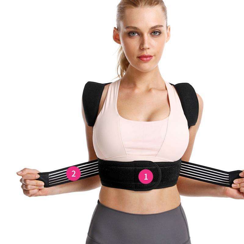 Unisex Dual Compression Back Support Correction Belt Hunchback Corrector, Specification: Free Siz...
