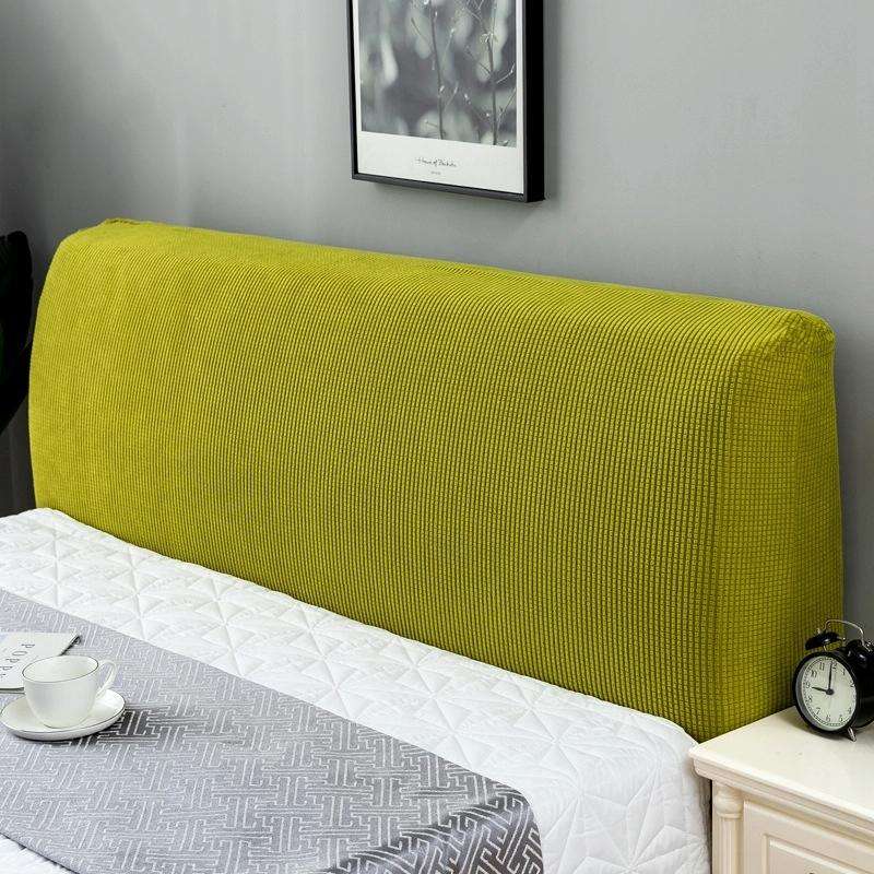Polar Fleece Elastic Full Covered Headboard Dust Cover, Size:220cm(Emerald Yellow)