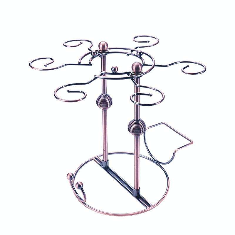 Multifunctional Red Wine Glass Upside Down Rack Wrought Iron Wine Decanter Shelf Goblet Rack