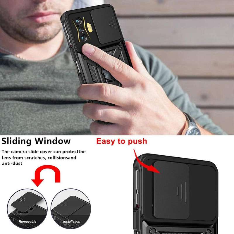 For Xiaomi Poco F4 GT / Redmi K50 Gaming Sliding Camera Cover Design TPU+PC Phone Case(Black)