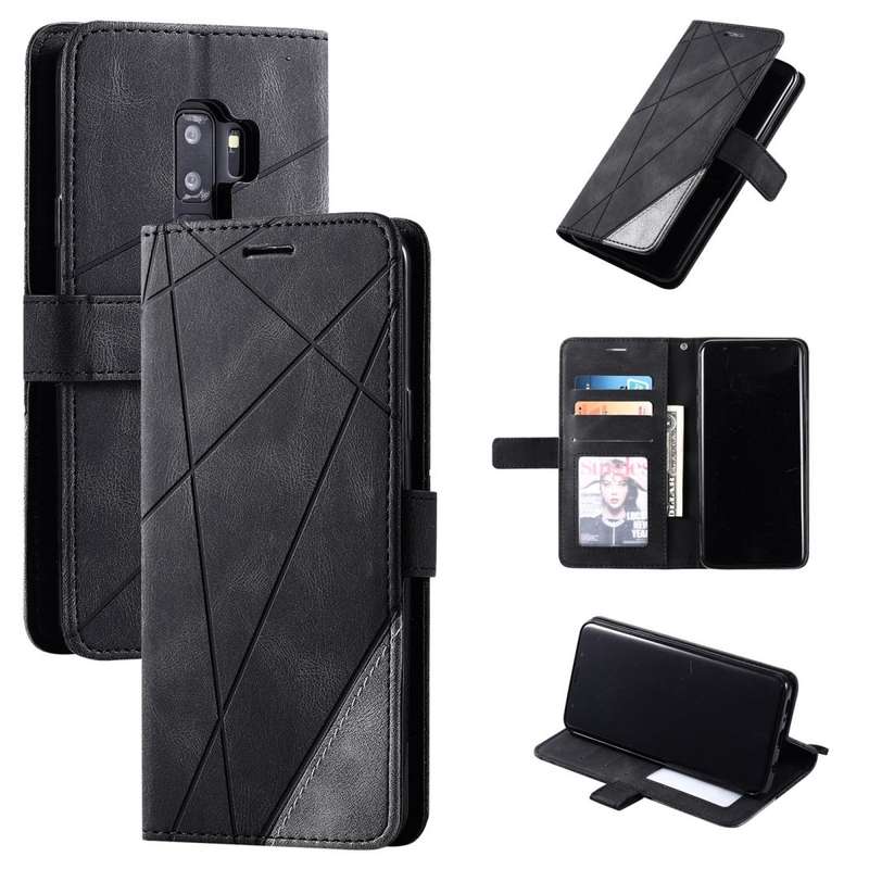 For Samsung Galaxy S9 Plus Skin Feel Splicing Horizontal Flip Leather Case with Holder & Card Slo...