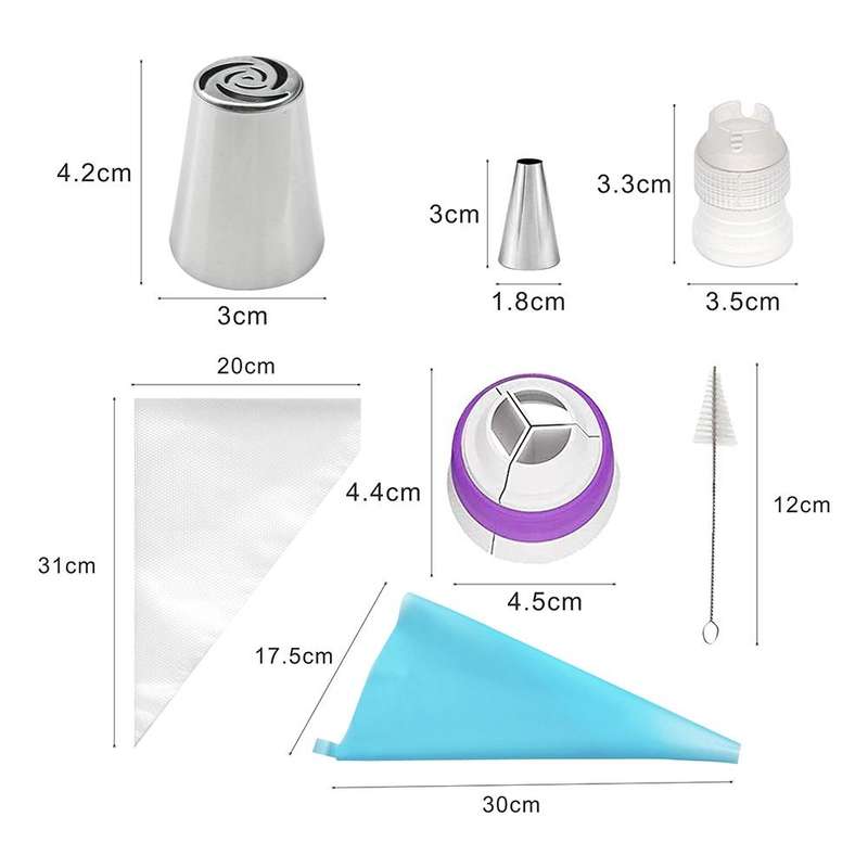 7PCS/Set Stainless Steel Laminating Nozzle Set Cake DIY Laminating Nozzle Set Baking Tools
