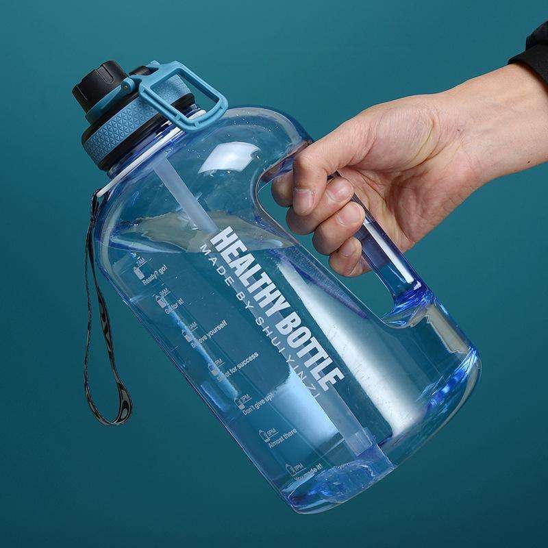 2.2L Large-Capacity Water Cup Sports And Fitness Straw Large Water Bottle Heat-resistant Plastic ...
