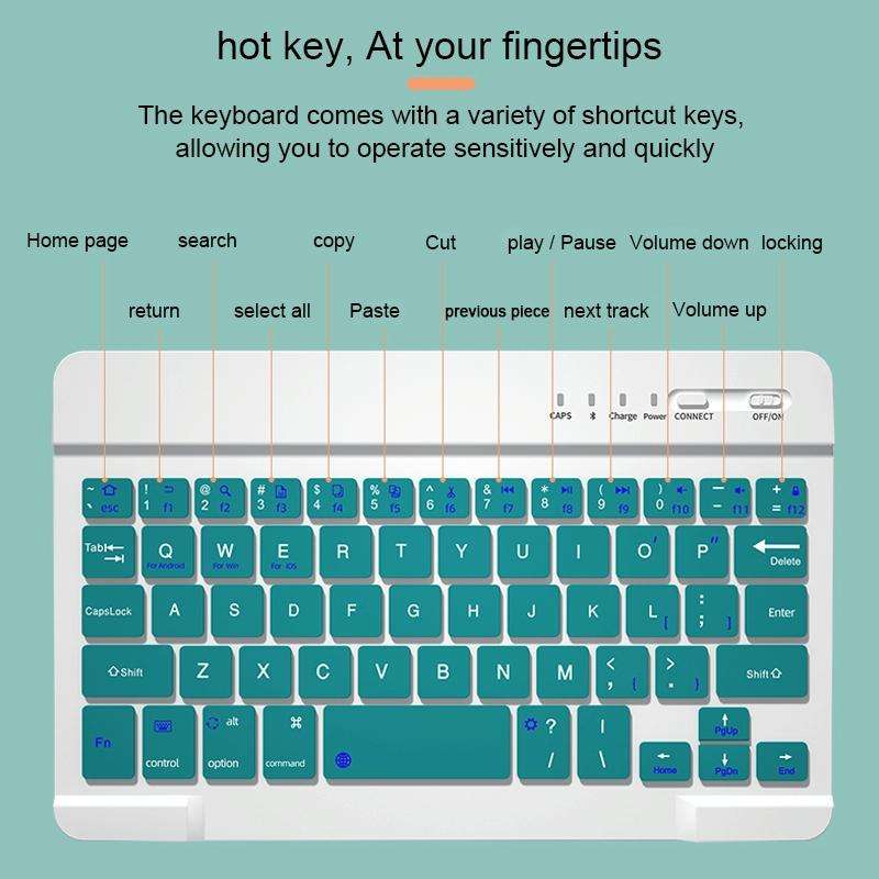 HK006 Square Keys Detachable Bluetooth Keyboard Leather Tablet Case with Holder for iPad mini 6(D...