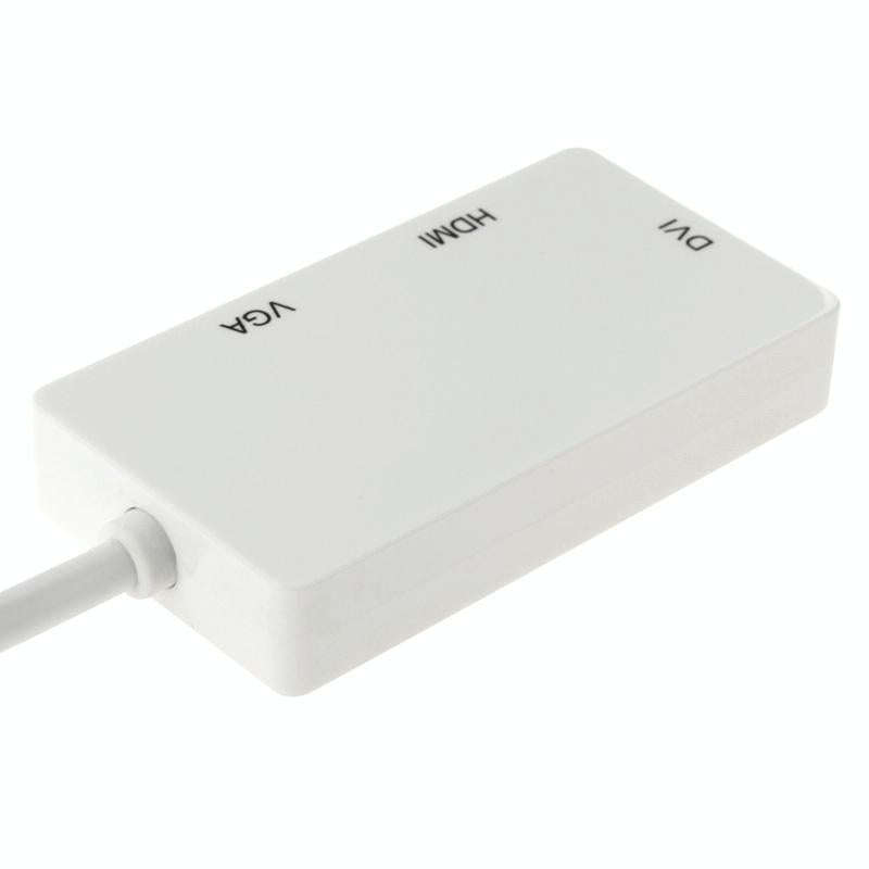 Mini DisplayPort Male to HDMI + VGA + DVI Female Adapter Converter Cable for Mac Book Pro Air, Ca...