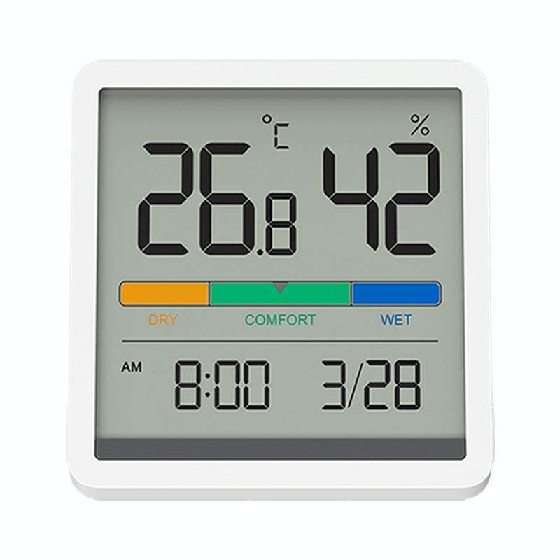 Original Xiaomi Youpin Miiiw Silent Indoor Temperaturer And Humidity Clock with Large 3.34 inch L...