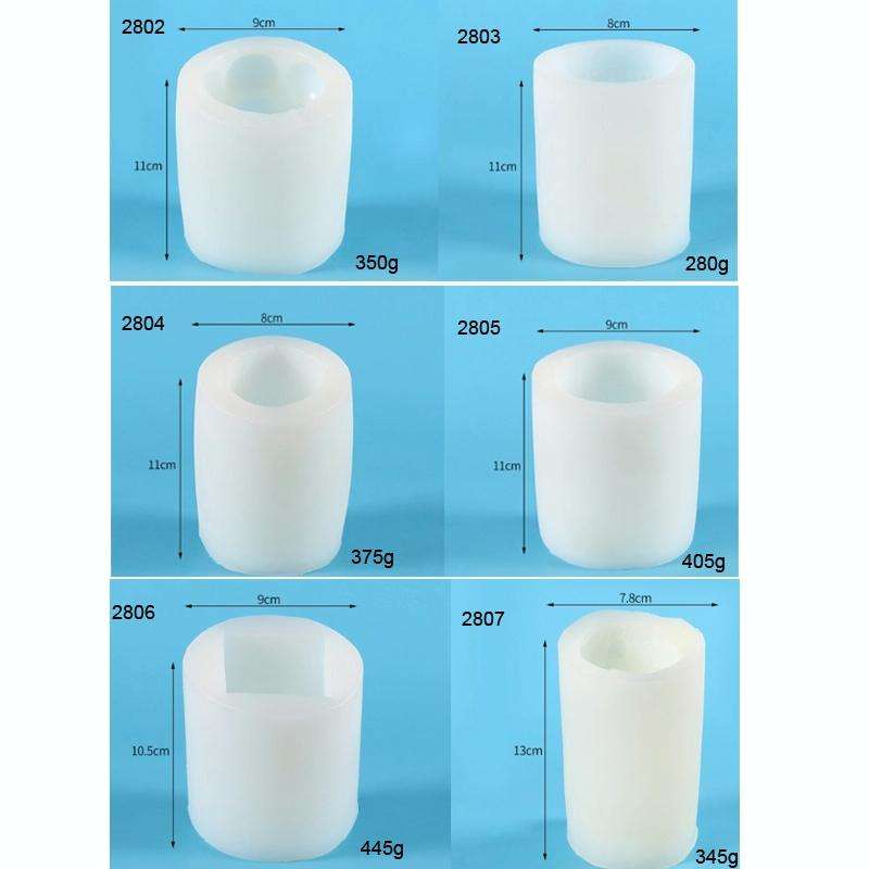 2807 Small Rose Pattern Cylindrical Scented Candle Silicone Mold Plaster Drop Glue Mold