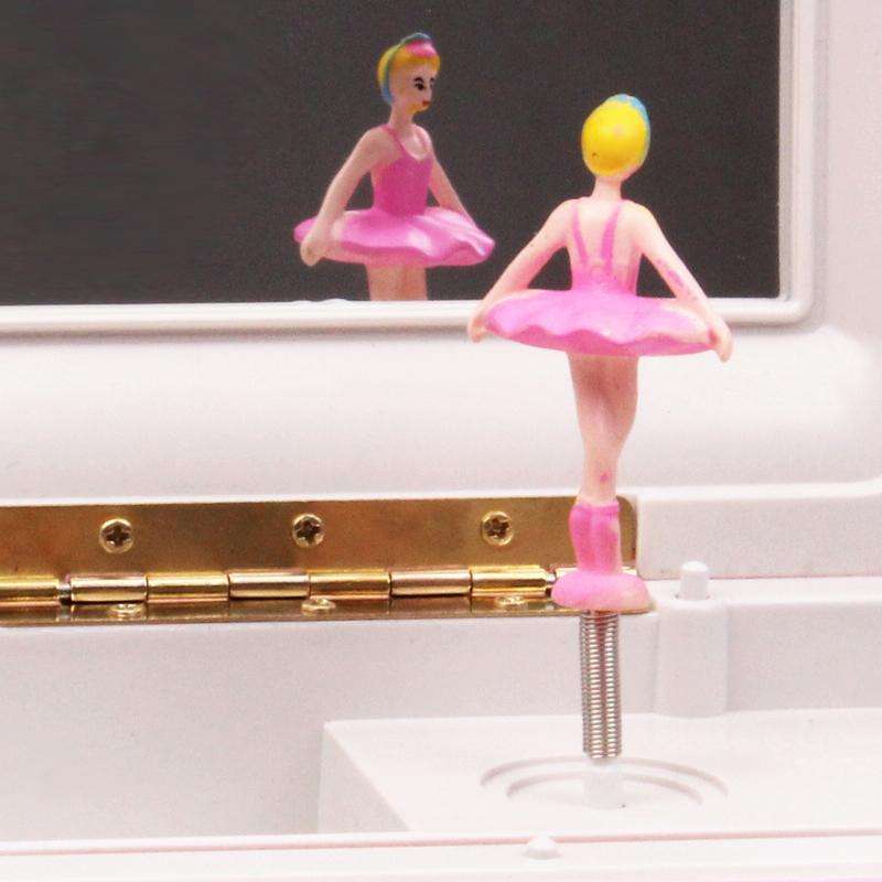 Cute Mini Suitcase Style Mechanical Music Box / Storage Box with Mirror & Ballet Girl(Pink)