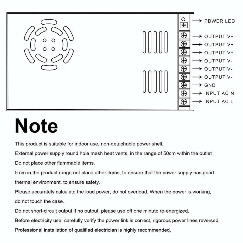 AC 110 / 220V to DC 12V 20A 240W Power Adapter AC-DC Converter Step Down Module Voltage Transform...