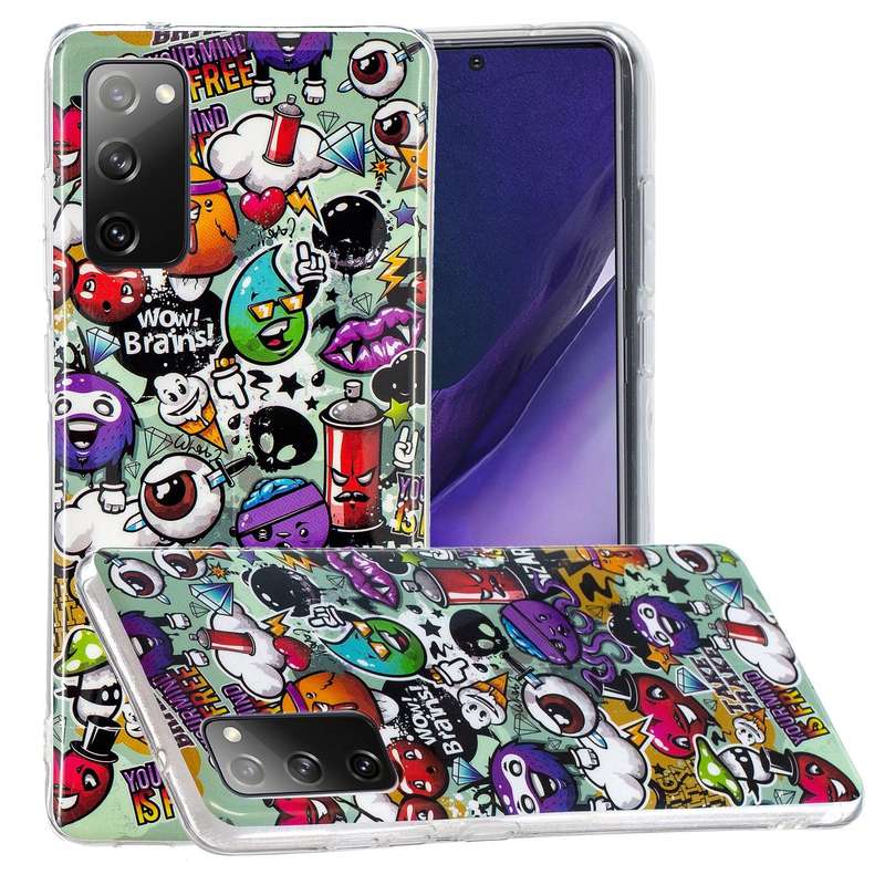 For Samsung Galaxy A03s Luminous TPU Protective Phone Case(Graffiti)