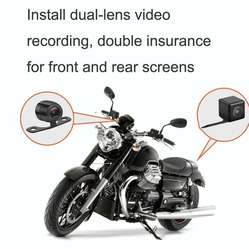 3-inch HD One-key Capture Dual-lens Motorcycle Waterproof Driving Recorder(Black)