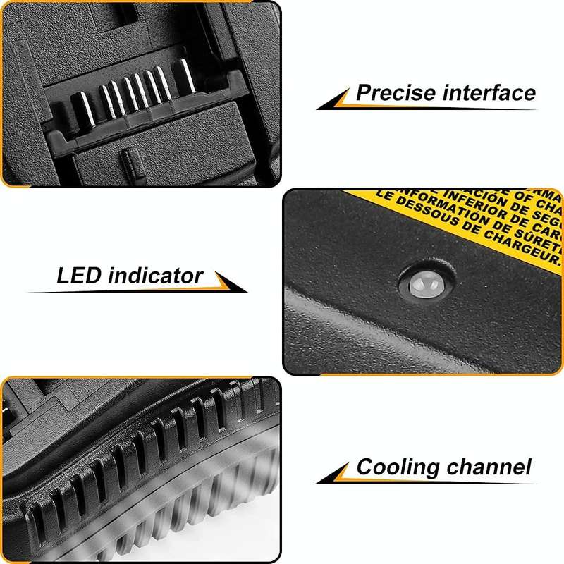 DCB118 For Dewalt 12V-20V Electric Tool Battery Charger, Plug: US (Black)