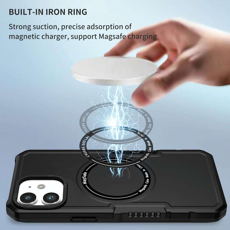 For iPhone 11 MagSafe Shockproof Armor Phone Case(Black)