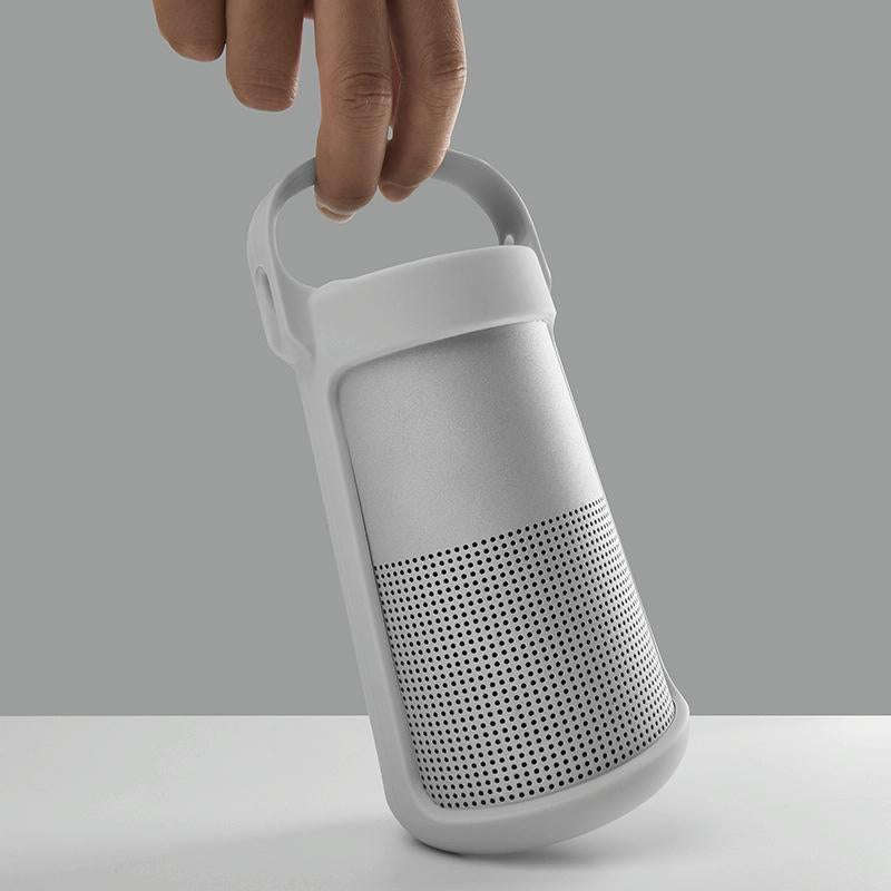 For Bose SoundLink Revolve Bluetooth Speaker Silicone Protective Cover Portable Carrying Bag(Silv...