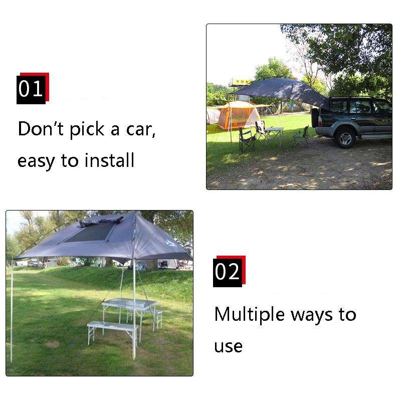 LADUTA Outdoor Self-Driving Tour Barbecue Camping Car Side Tent Car Tail Extension Tent Supplies(...