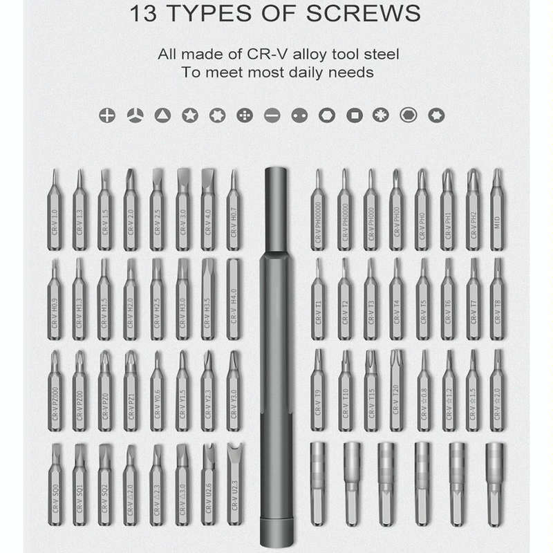 A63 63 in 1 Screwdriver Set Mobile Phone Tablet Computer Disassembly and Maintenance Tool