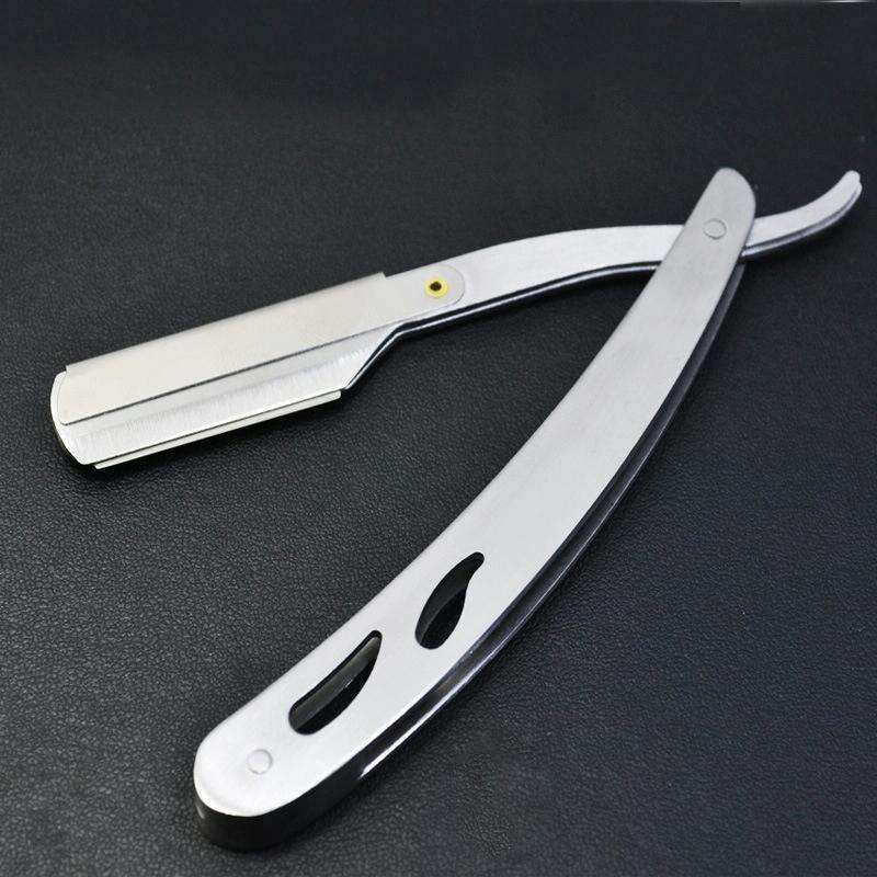 Hairdresser Vintage Razor Stainless Steel Double-sided Blade Holder Haircut Shaved Eyebrow Knife ...