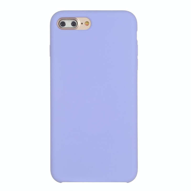 Pure Color Liquid Silicone Case for iPhone 8 Plus & 7 Plus(Purple)