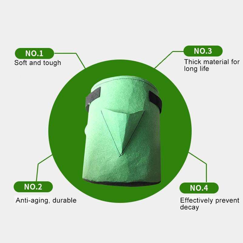 3 Pockets 18L / 5 Gallon Non-woven Felt Strawberry Planting Bag, Size: 23X28cm(Red)