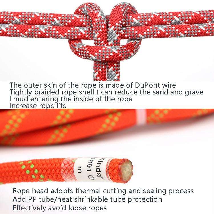 XINDA XD-S9801 Static Rope Outdoor Climbing Rope Speed Down High-Altitude Homework Safety Rope, L...
