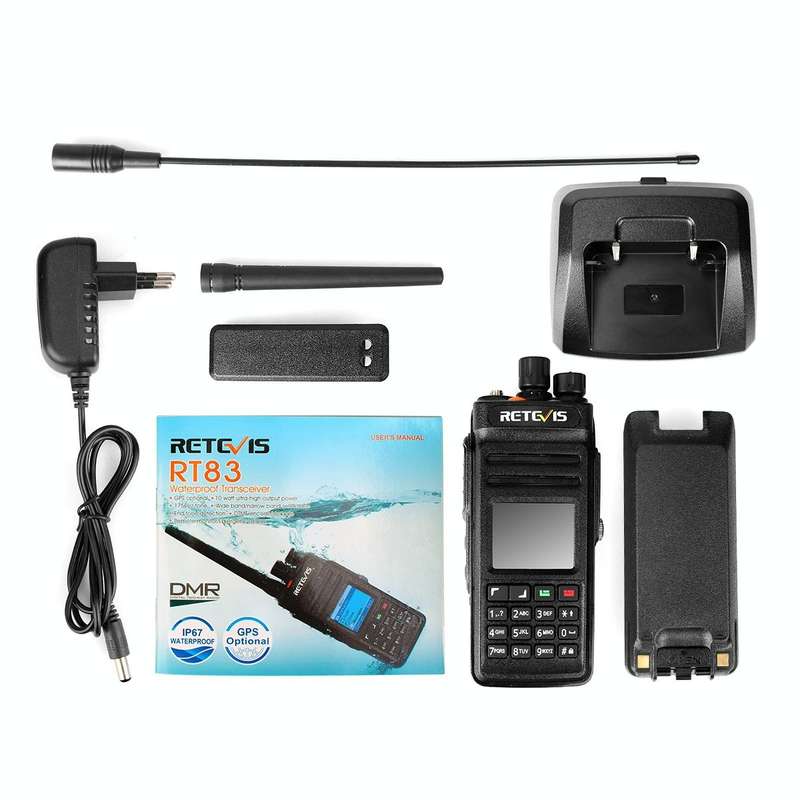 RETEVIS RT83 10W 400-470MHz 1024CHS Waterproof DMR Digital Dual Time Two Way Radio Walkie Talkie(...