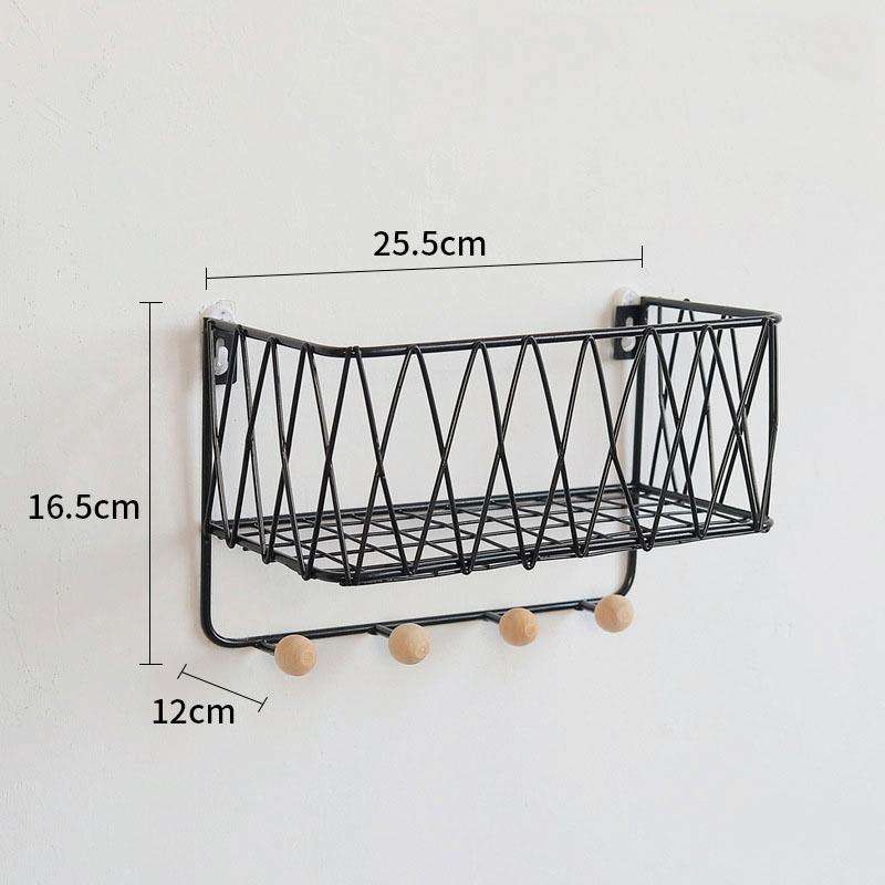 Wall Hook Rack Home Wall Decoration Creative Multifunctional Partition Wrought Iron Rack, Size:Sm...
