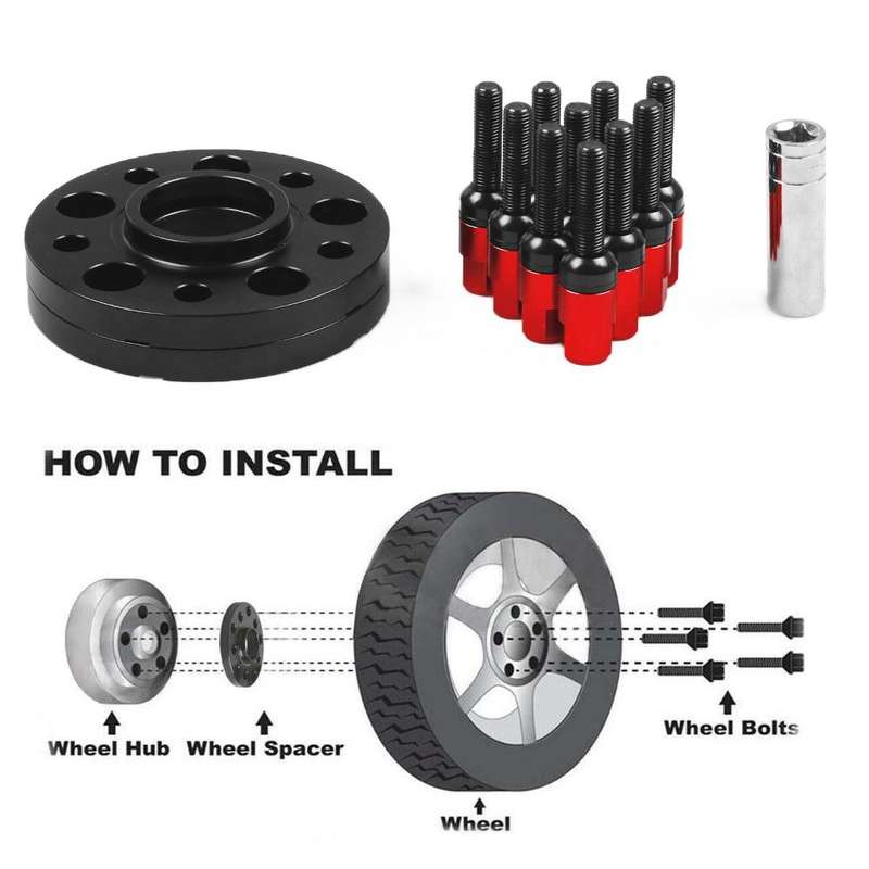 For Mercedes-Benz 15mm Car Modified Wheel Hub Flange Center Wheel Spacer with M12x1.5 Screws (Red)
