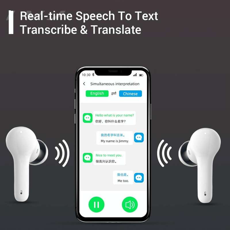 M6 Multi-country Mutual Translation Smart Bluetooth Translation Earphone Supports 127 Languages (...
