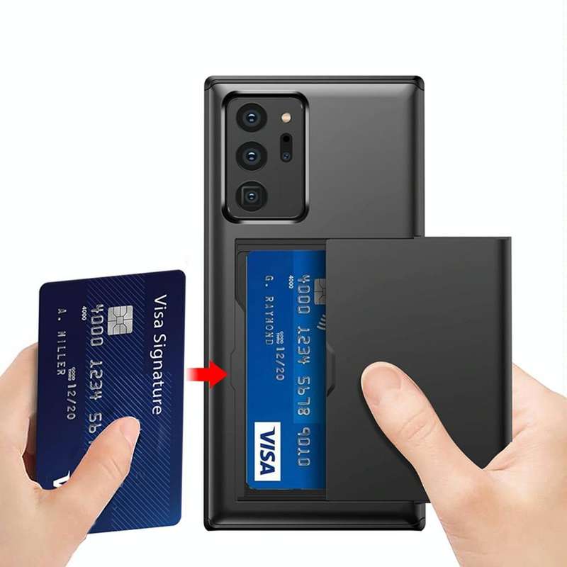 For Samsung Note20 Ultra Shockproof Rugged Armor Protective Case with Card Slot(Gold)