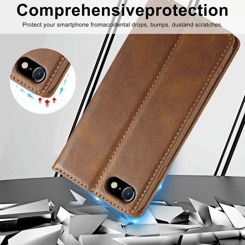 For iPhone SE 2022 / SE 2020 / 8 / 7 LC.IMEEKE RFID Anti-theft Leather Phone Case(Brown)