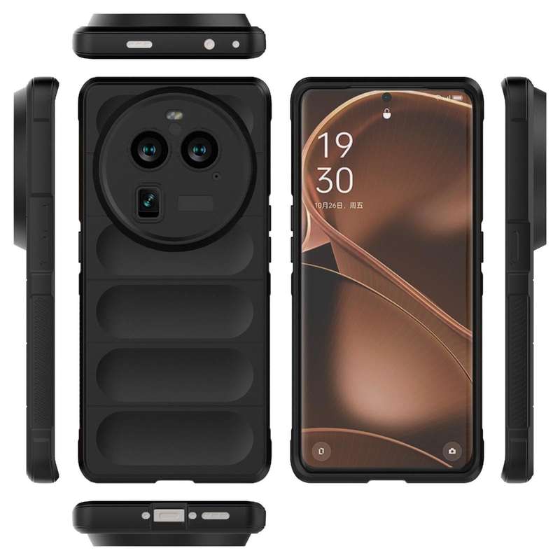 For OPPO Find X6 Pro 5G Magic Shield TPU + Flannel Phone Case(Grey)