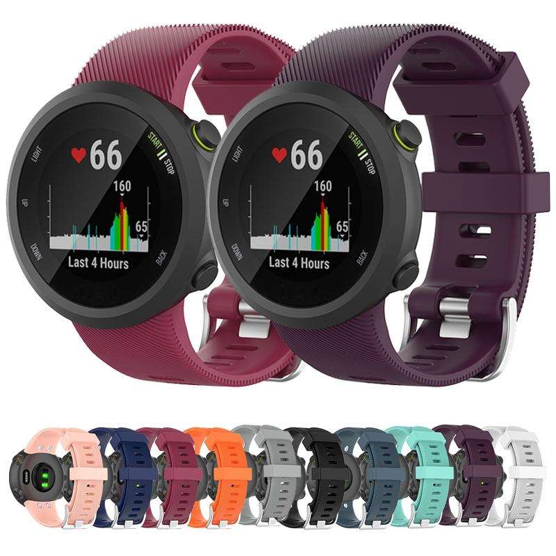For Garmin Forerunner 45 / Forerunner 45S Universal Twill Solid Color Silicone Watch Band(Orange)