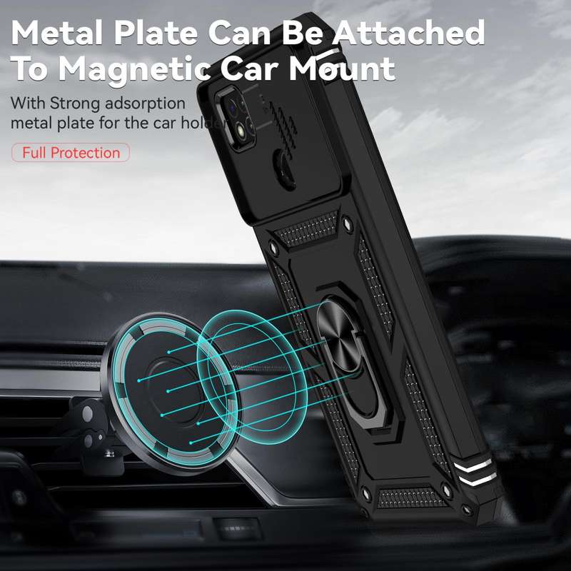 For Samsung Galaxy A03 Sliding Camshield Holder Phone Case(Black)