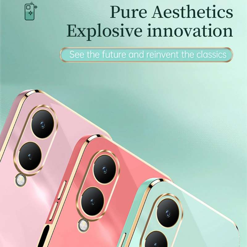 For vivo Y17S 4G XINLI Straight Edge 6D Electroplate TPU Phone Case with Ring Holder(Celestial Blue)