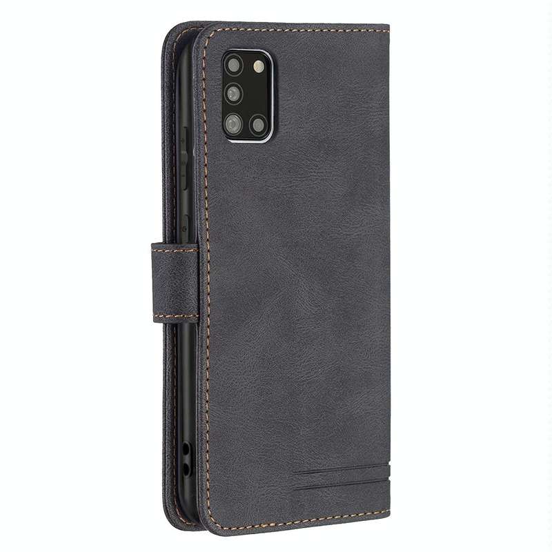 For Samsung Galaxy A31 Magnetic Clasp RFID Blocking Anti-Theft Leather Case with Holder & Card Sl...