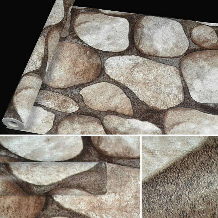 Boulder Creative 3D Stone Brick Decoration Wallpaper Stickers Bedroom Living Room Wall Waterproof...