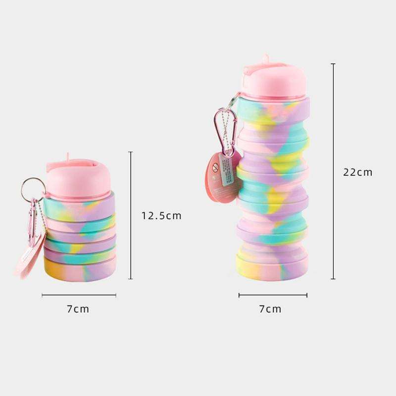 350ml Silicone Folding Water Cup Portable Outdoor Sports Water Bottle Large Capacity Retractable ...