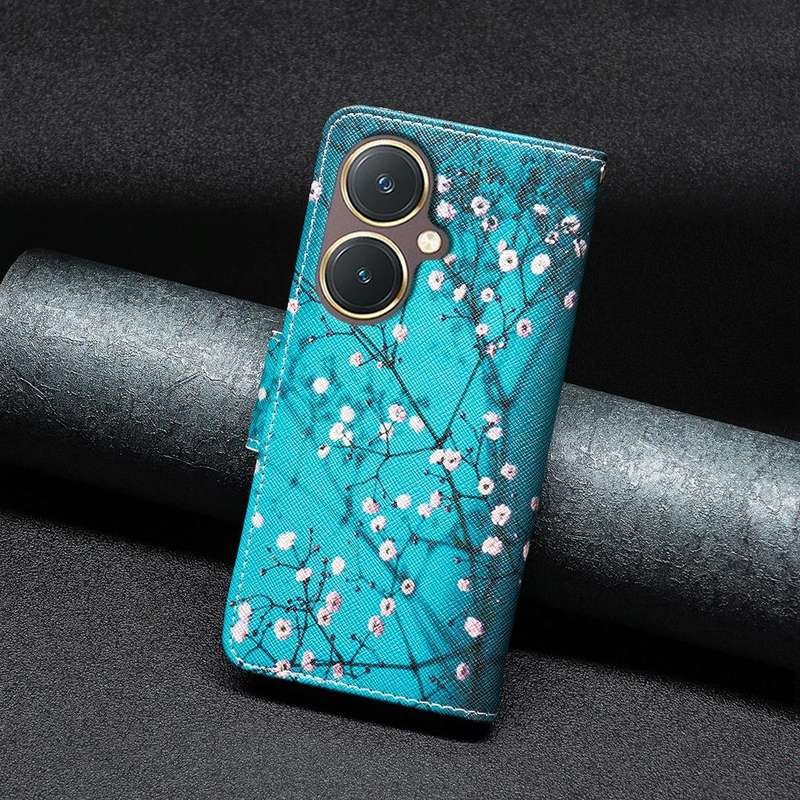 For vivo Y27 4G Colored Drawing Pattern Leather Phone Case(Plum Blossom)