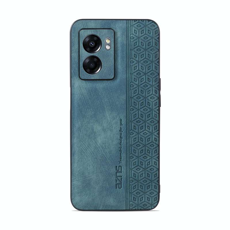 For OPPO A57 5G / A77 5G / Realme Q5i / V23 AZNS 3D Embossed Skin Feel Phone Case(Dark Green)